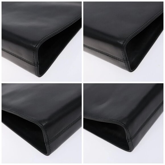 Salvatore Ferragamo Gancini Chain Shoulder Bag Leather Black Gold Auth 134769 - Picture 16 of 16